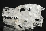 Carved Quartz Crystal Dinosaur Skull - Roar! #218503-5